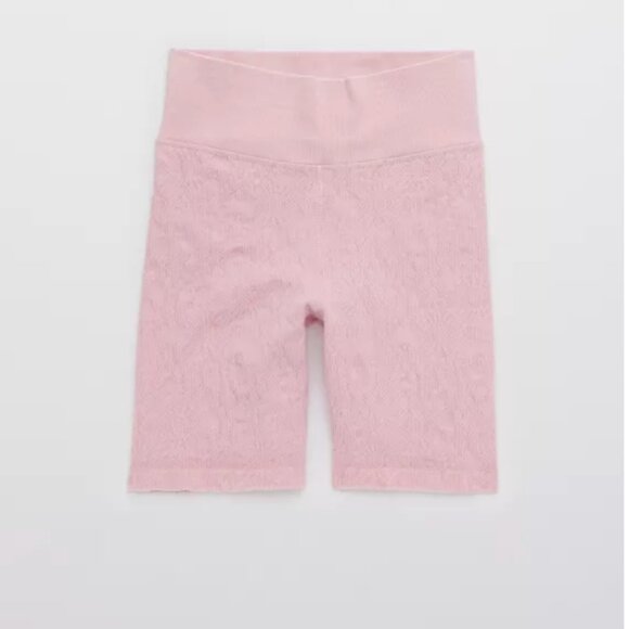 SOLD OUT Aerie Offline Seamless Floral 7" Bike Shorts Warm Pink Size Medium M - Picture 9 of 9